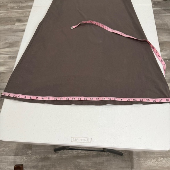 Eileen Fisher Organic Cotton Dress Taupe Ballet Neck Cap Sleeves Women’s Size M - Picture 5 of 12